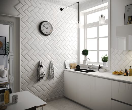 Billede af CC Metro Hvid Blank Væg 10x20 cm