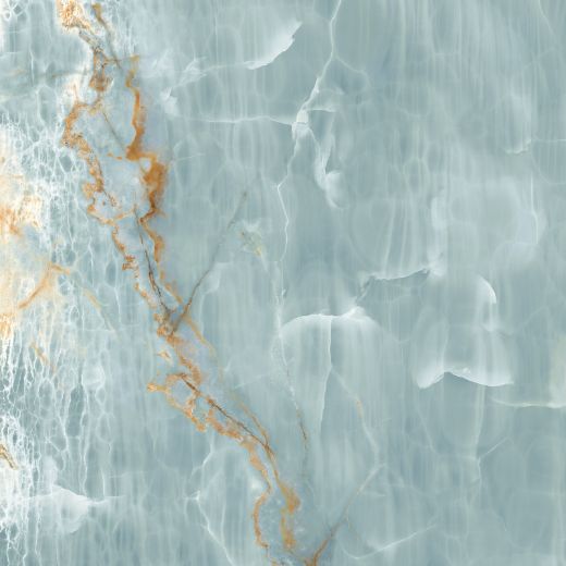 Billede af The Room Onyx Aqua Blue Gold 120x120 cm (LP - Poleret)