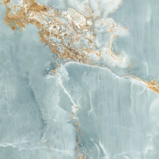 Billede af The Room Onyx Aqua Blue Gold 120x120 cm (LP - Poleret)