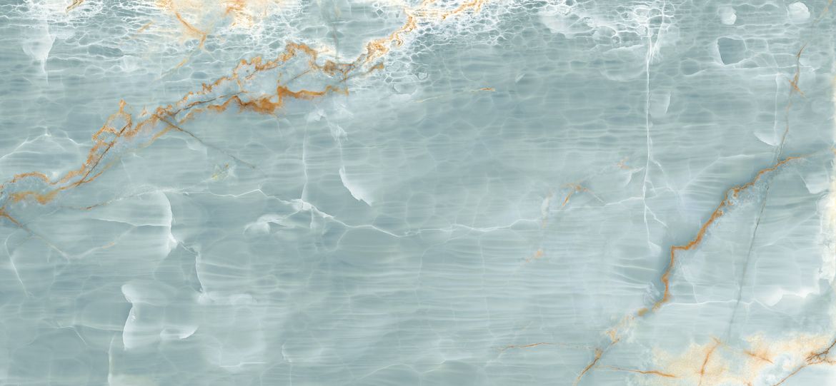 Billede af The Room Onyx Aqua Blue Gold 120x278 cm (LPM - Matpoleret)