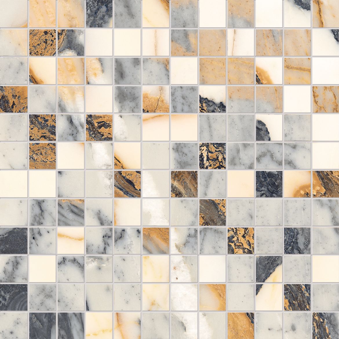 Billede af The Room Calacatta Picasso Mosaik 2,5x2,5 cm (RM - Mat)
