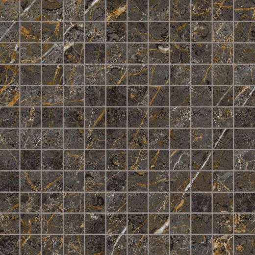 Billede af Aesthetica Golden Black Mosaik 2,5x2,5 cm (RM - Mat)