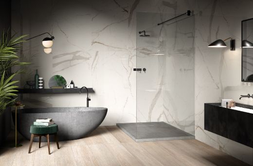 Billede af Bianco Calacatta Borghini 45x90 cm (RM - Mat)