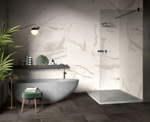 Billede af Bianco Calacatta Borghini 45x90 cm (LP - Poleret)