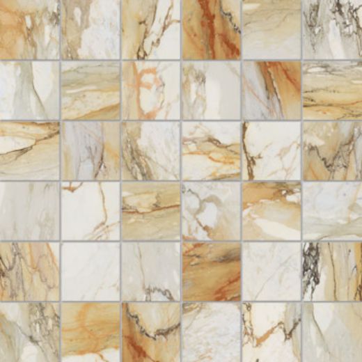 Billede af Bianco Calacatta Macchia Vecchia Mosaik 5x5 cm (RM - Mat)