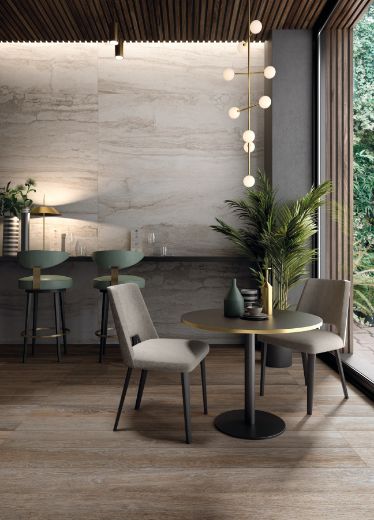 Billede af Bianco Travertino Onice 90x90 cm (RM - Mat)